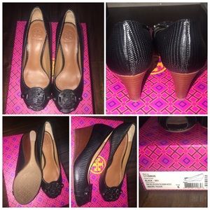 Tory Burch Black Tegus Mini Wedge